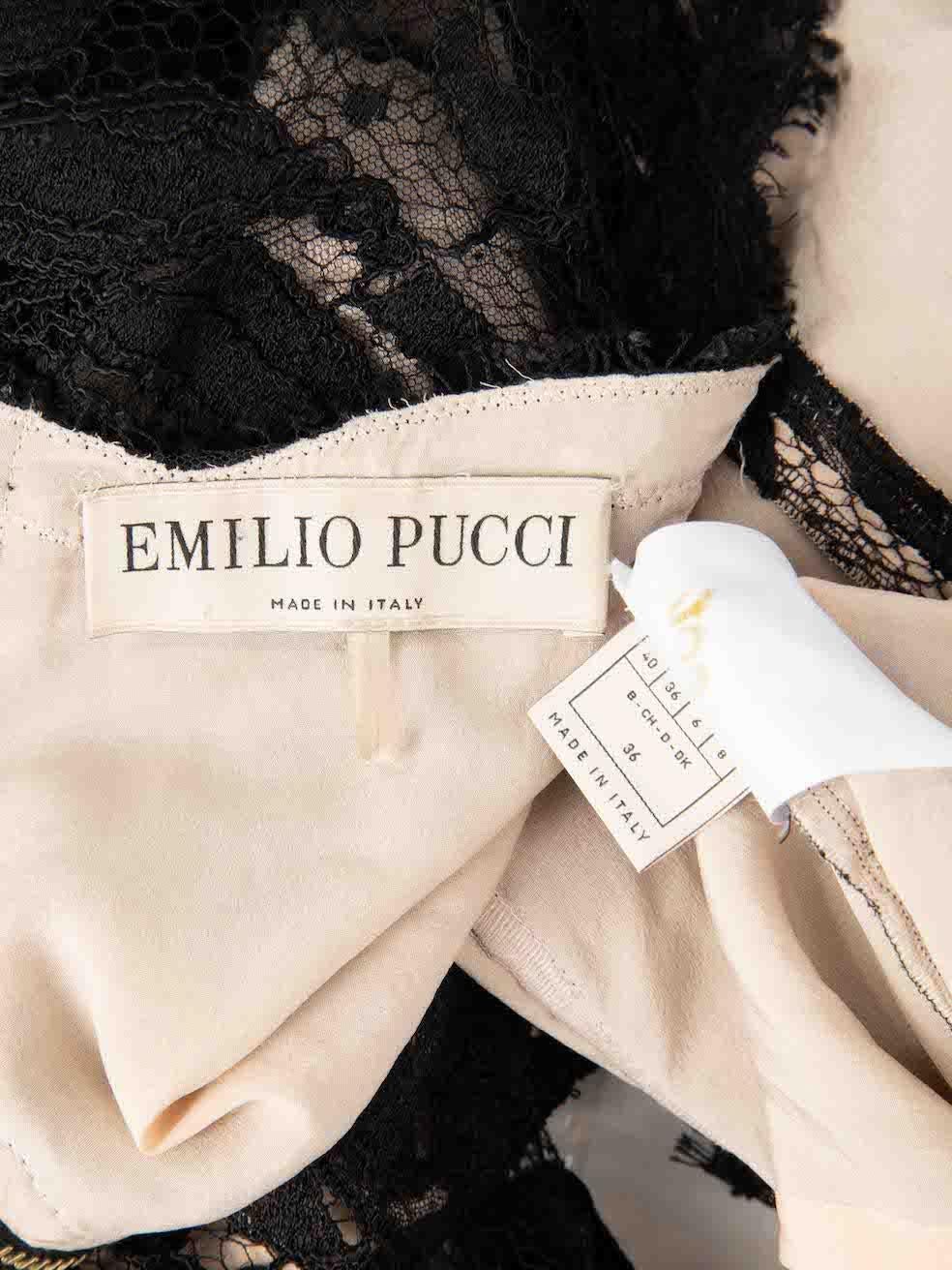 Emilio Pucci Black Lace Long Sleeve Mini Dress Size S 5
