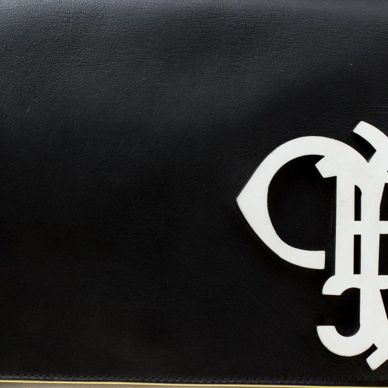 Emilio Pucci Black Leather Oversize Logo Clutch 5