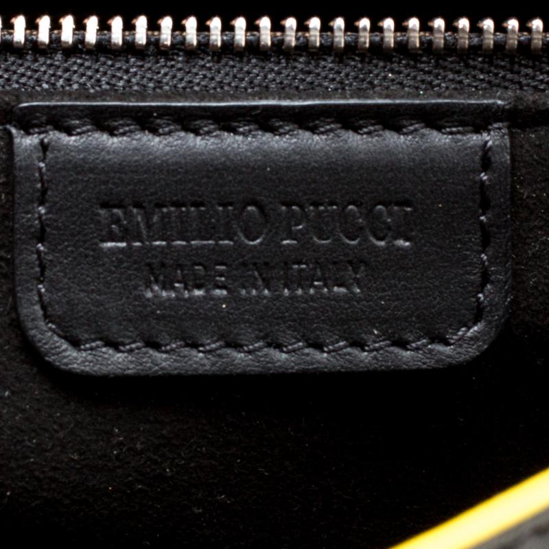 Women's Emilio Pucci Black Leather Oversize Logo Clutch