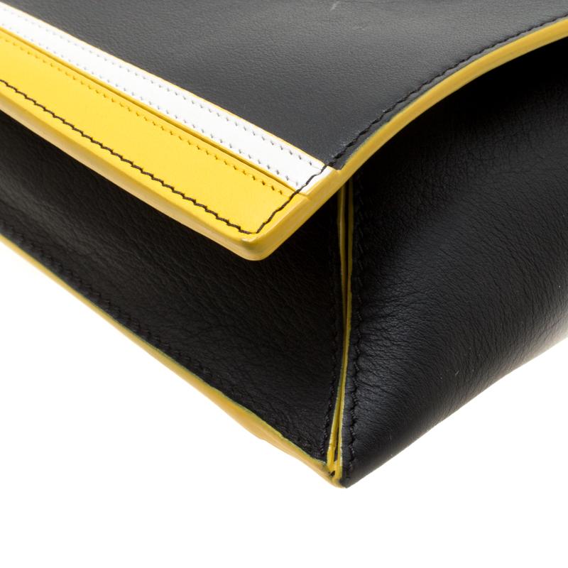 Emilio Pucci Black Leather Oversize Logo Clutch 4