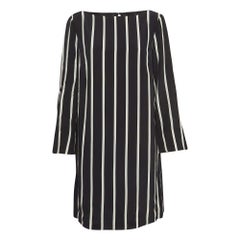 Emilio Pucci Black Pinstripe Silk Short Shift Dress L
