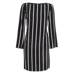 Emilio Pucci Black Pinstripe Silk Short Shift Dress M