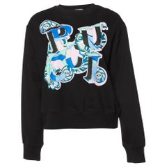 Emilio Pucci Black Printed Cotton Crewneck Sweatshirt M