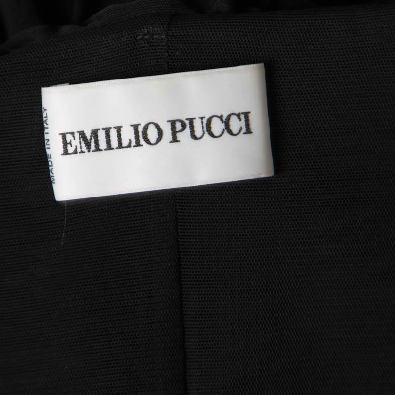 Emilio Pucci Black Sequin Embellished Ruched Strapless Dress M 2