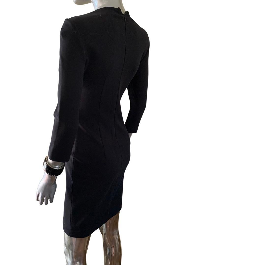 Emilio Pucci Black Sheer Illusion Lace Inset Stretch Cocktail Dress Italy Size 4 For Sale 5