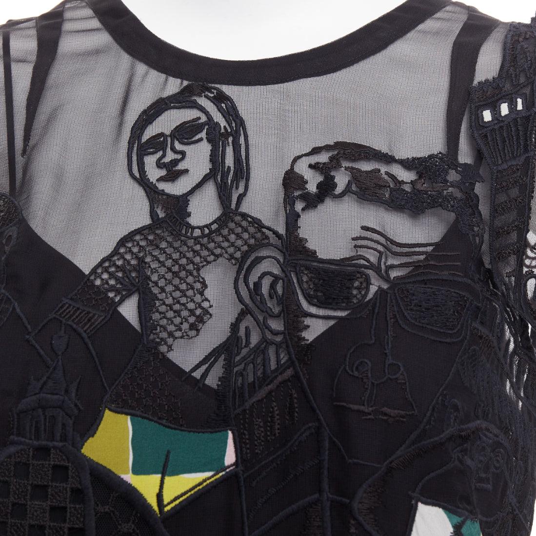 EMILIO PUCCI black sheer people embroidered colorful inserts sheer dress IT40 S
Reference: NKLL/A00530
Brand: Emilio Pucci
Material: Feels like silk
Color: Black, Multicolour
Pattern: Abstract
Closure: Zip
Lining: Black Fabric
Extra Details: