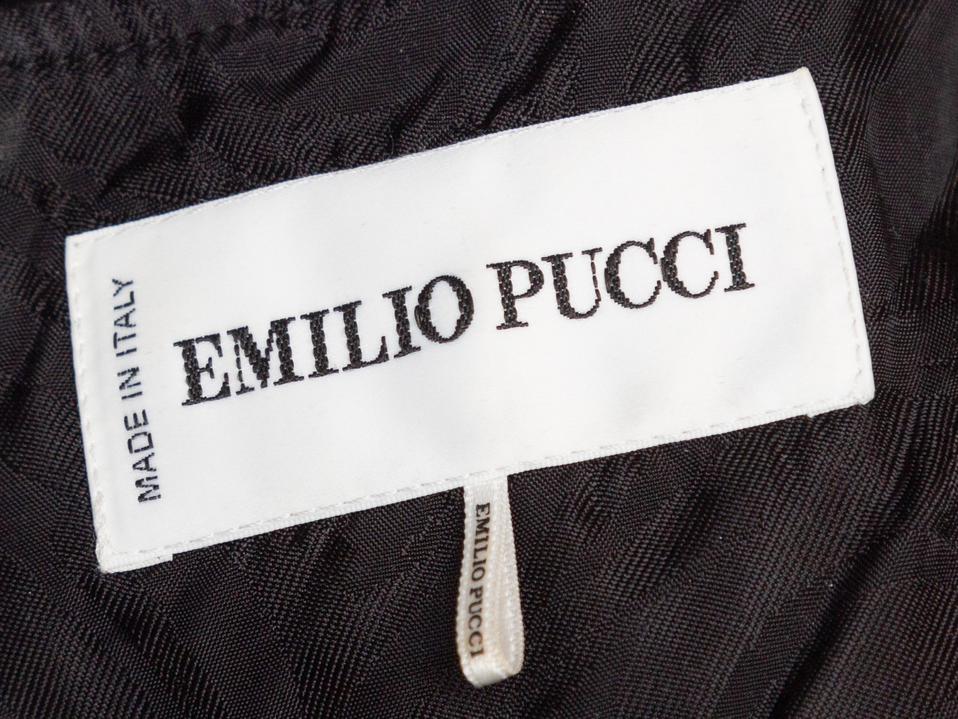 Emilio Pucci Black Short Leather Sleeve Dress 1