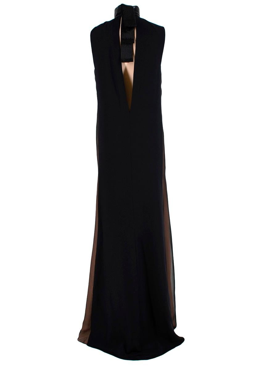 high neck black gown