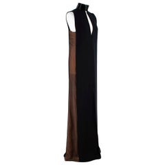 Emilio Pucci Black Silk blend High Neck Beaded Gown  - Size Small