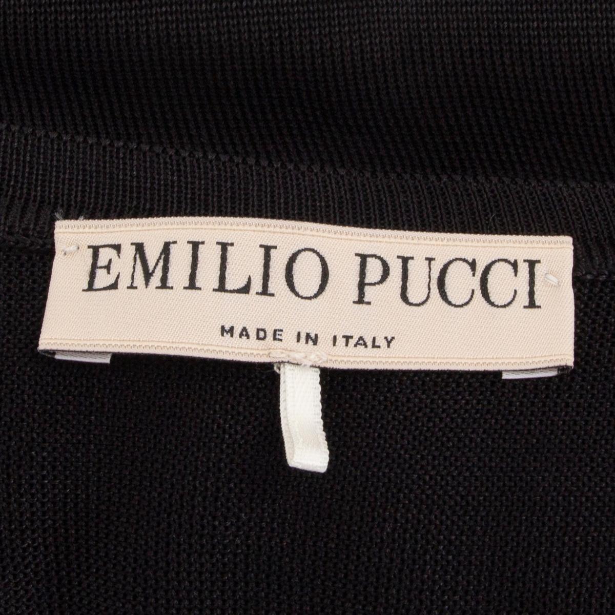 Women's EMILIO PUCCI black viscose LACE HEM Twinset Sweater S For Sale