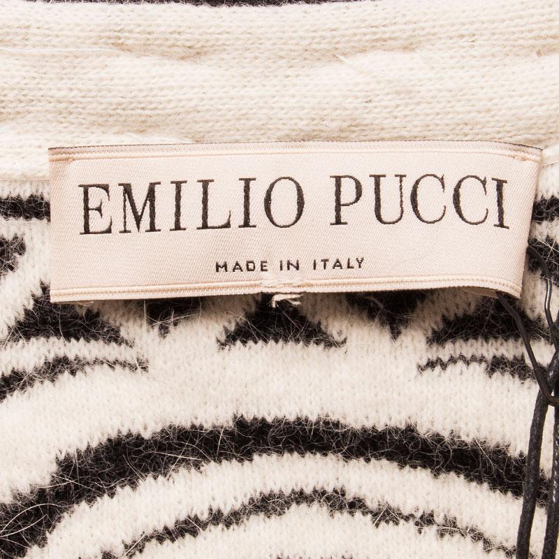 EMILIO PUCCI black & white angora wool STUDDED Sweater M In Excellent Condition In Zürich, CH