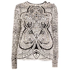 EMILIO PUCCI black & white angora wool STUDDED Sweater M