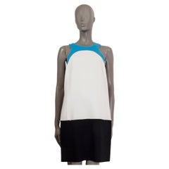 EMILIO PUCCI black white blue wool 2012 COLORBLOCK RACERBACK Dress 46 XL