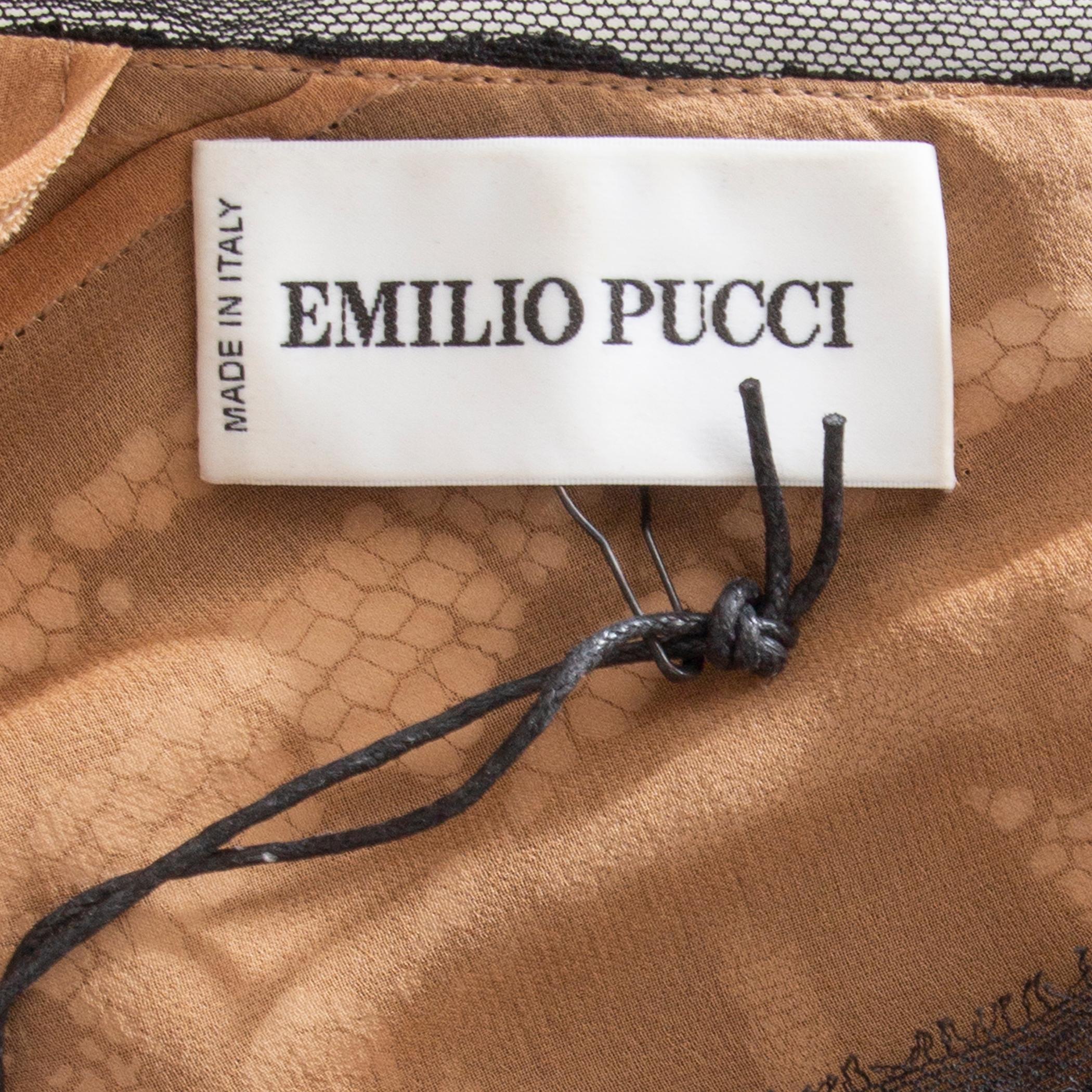 EMILIO PUCCI Mini robe en laine noire JERSEY & LACE 40 S Pour femmes en vente