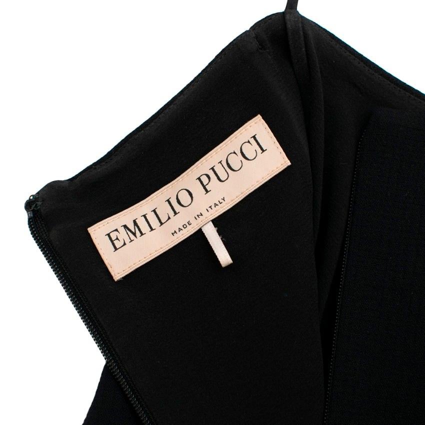 Emilio Pucci Black Wool Sleeveless Slip Dress - Size US 8 In New Condition In London, GB
