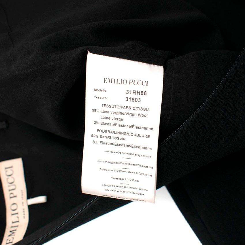 Women's Emilio Pucci Black Wool Sleeveless Slip Dress - Size US 8