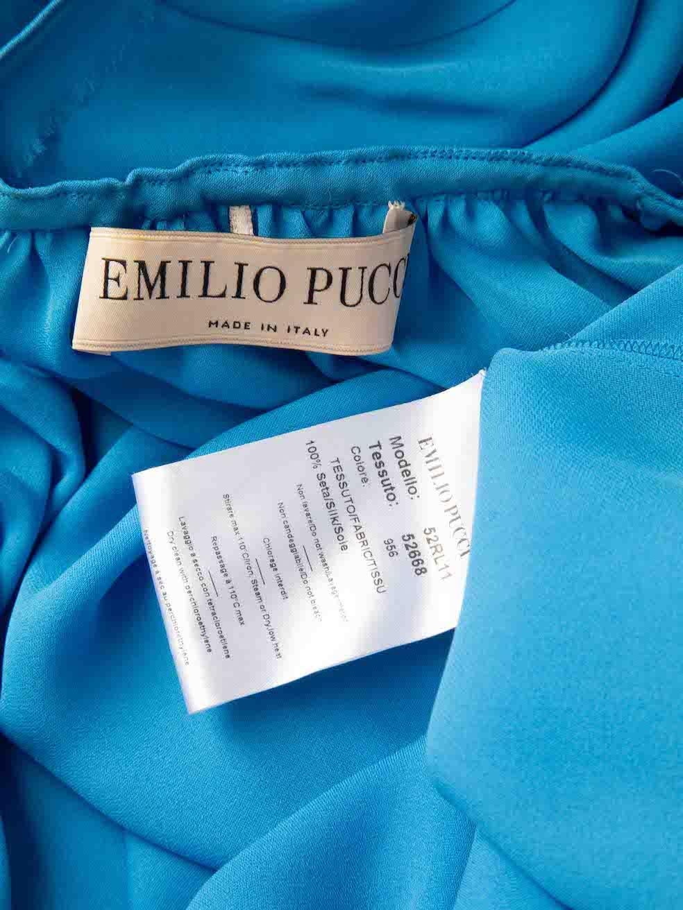 Emilio Pucci Blue Belted Mini Dress Size XL For Sale 3