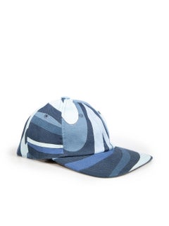 Emilio Pucci, cappellino da baseball con motivo stampato in blu denim