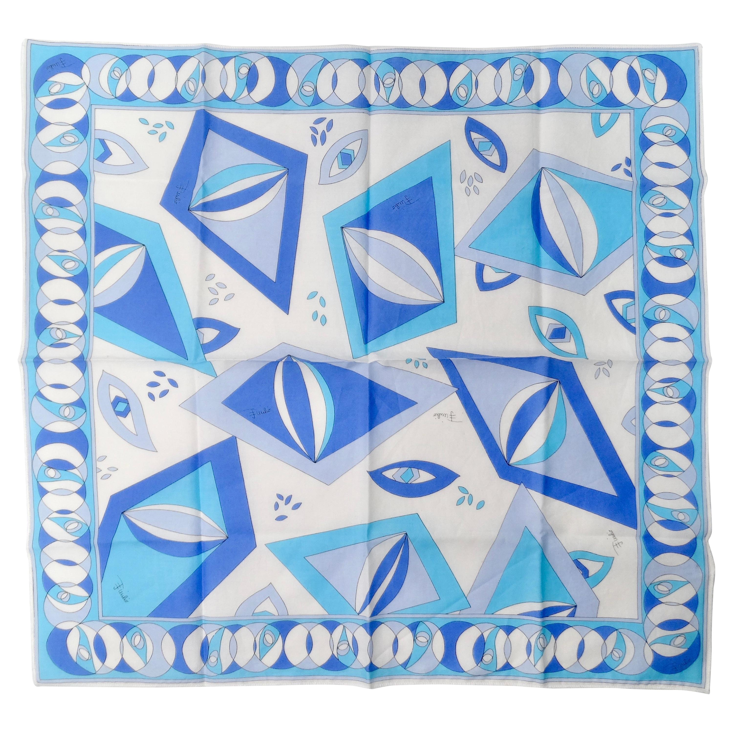 Emilio Pucci Blue Diamond Printed Scarf
