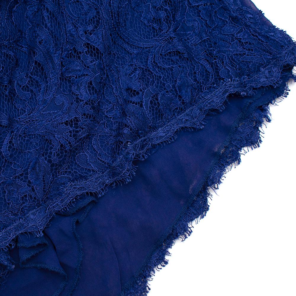 Emilio Pucci Blue Lace Illusion Gown - Size US 0-2 For Sale 2
