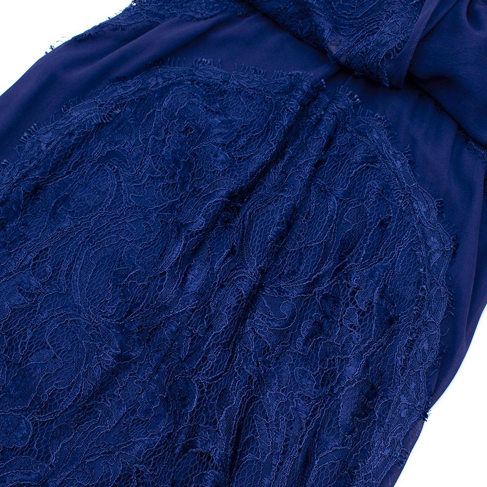 Emilio Pucci Blue Lace Illusion Gown - Size US 0-2 For Sale 1