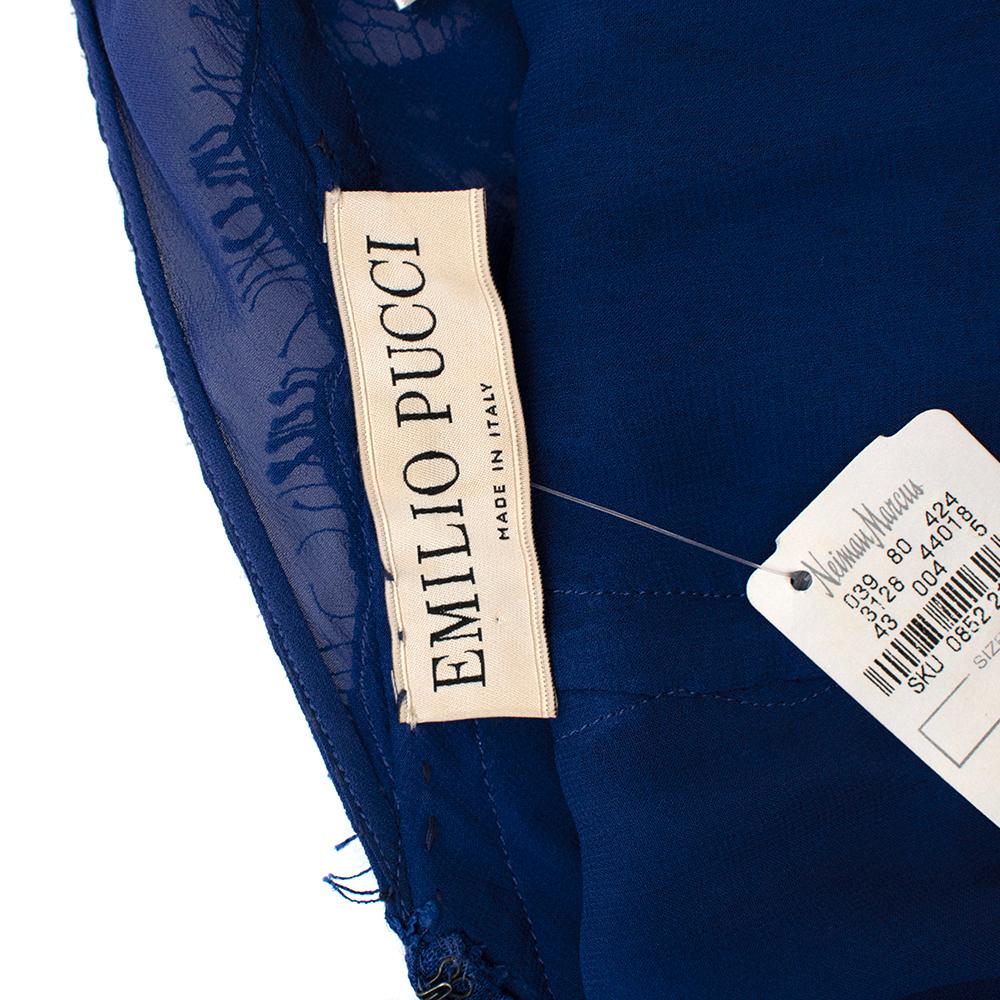 Emilio Pucci Blue Lace Illusion Gown - Size US 0-2 For Sale 5