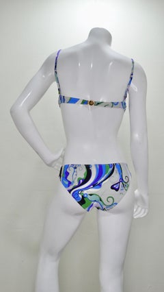 Emilio Pucci Blue Printed Bikini Swimsuit