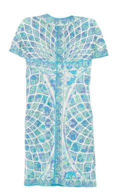 Emilio Pucci Blue Printed Silk Dress