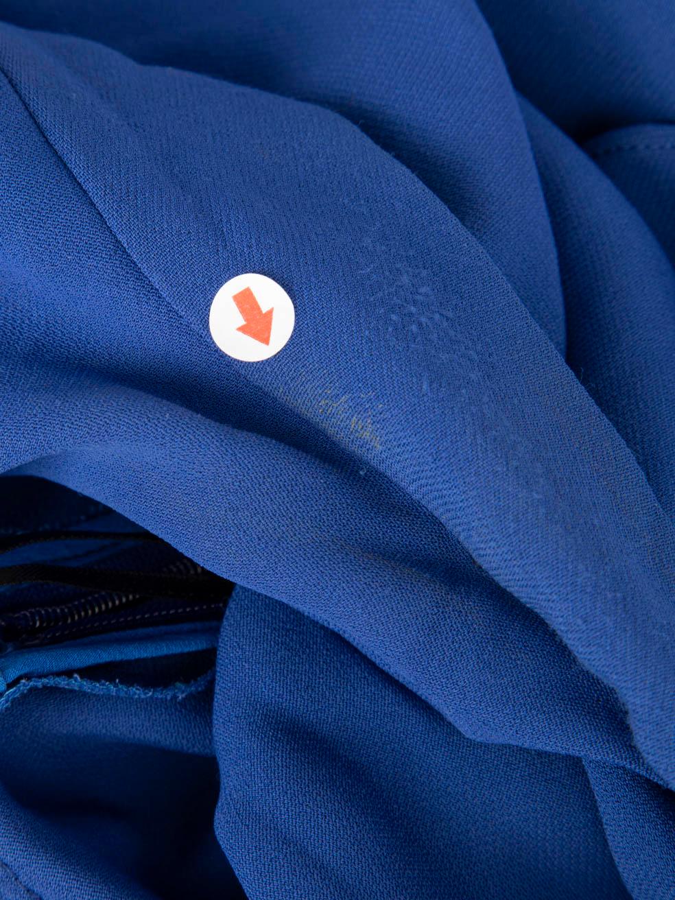 Emilio Pucci Blue Ruffle Neck Tie Dress Size XS For Sale 2