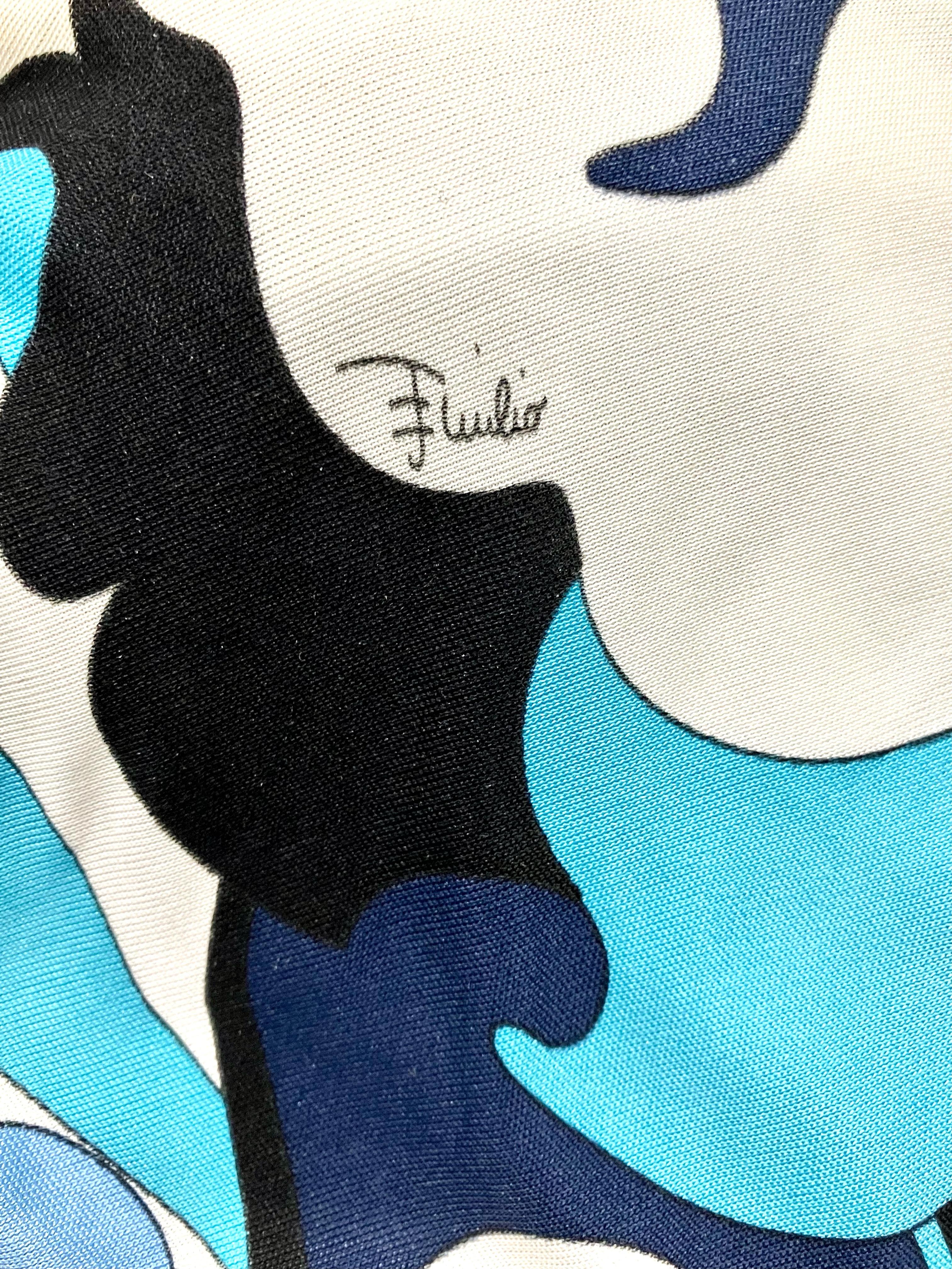 Emilio Pucci Blue Silk Dress For Sale 1