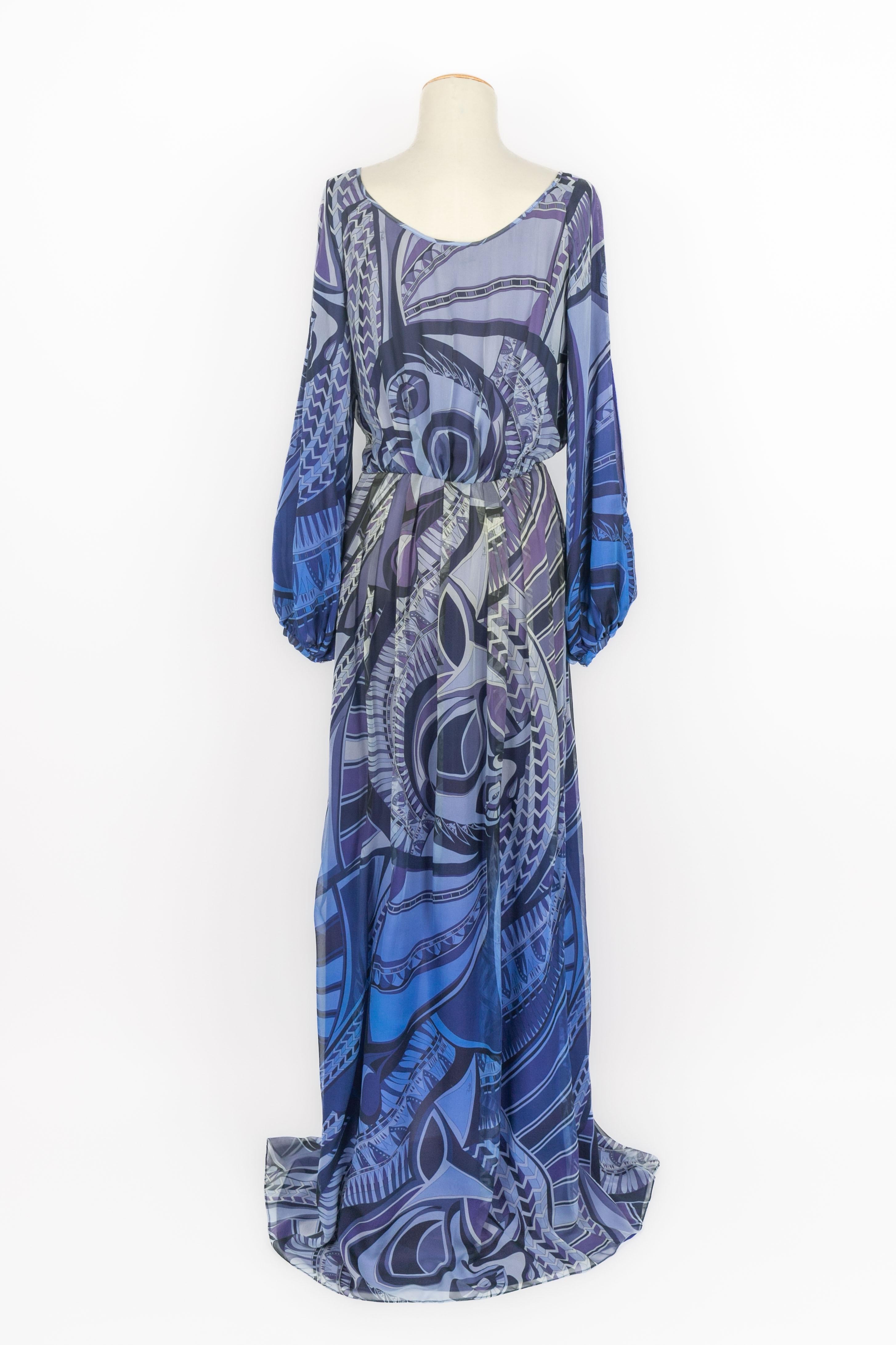Donna Abito Emilio Pucci in seta blu in vendita