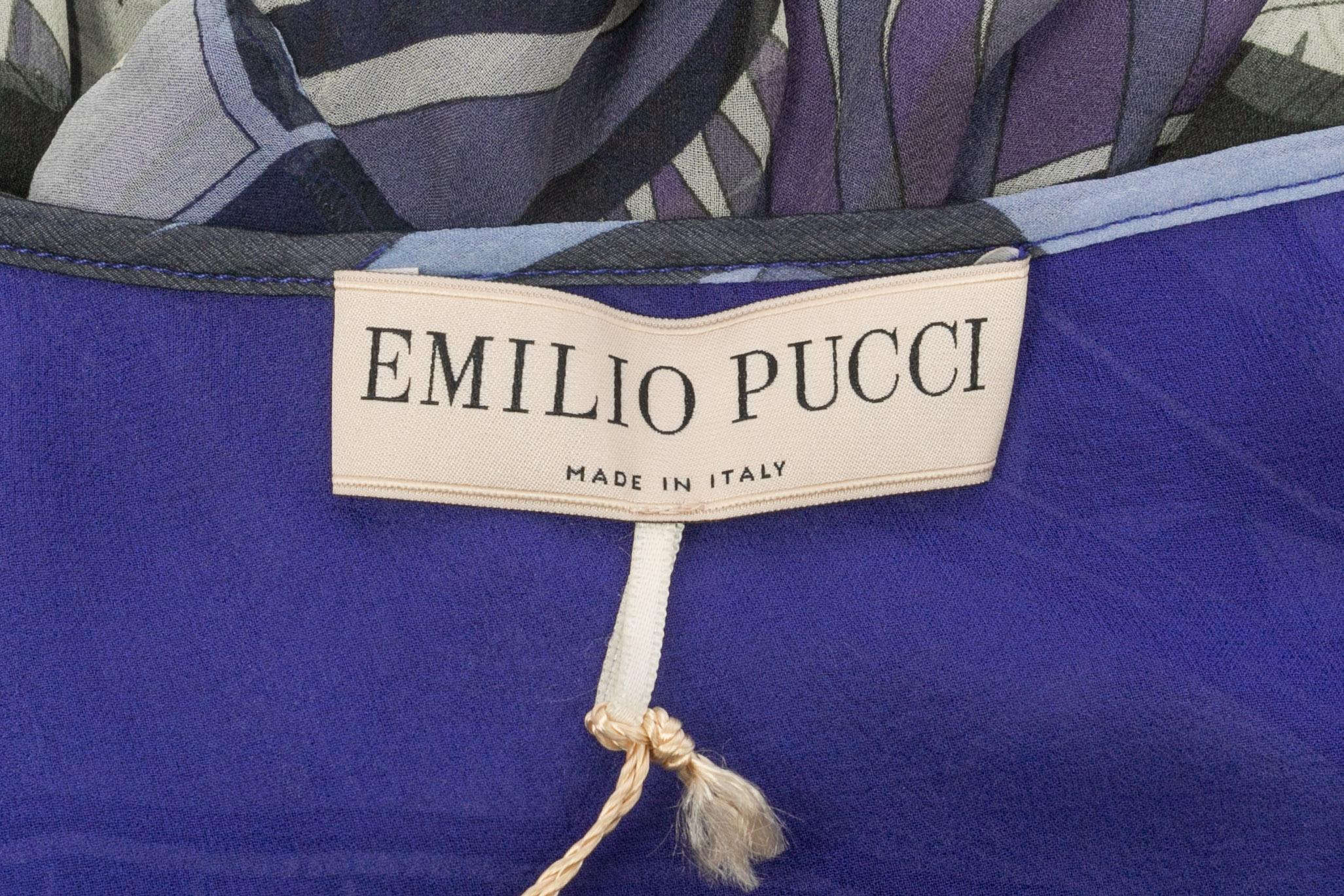 Abito Emilio Pucci in seta blu in vendita 2