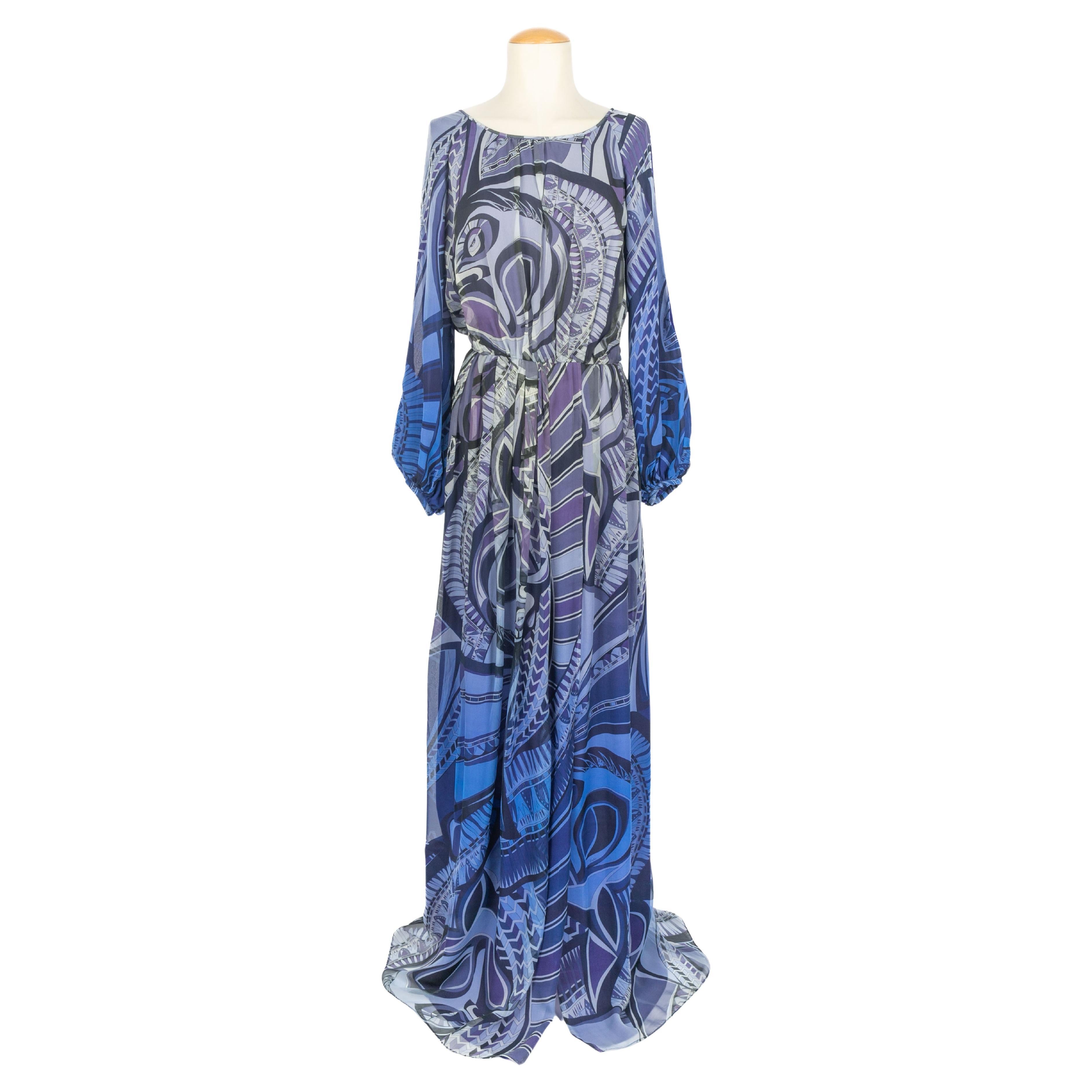Abito Emilio Pucci in seta blu