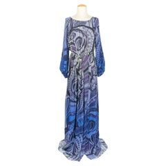 Abito Emilio Pucci in seta blu