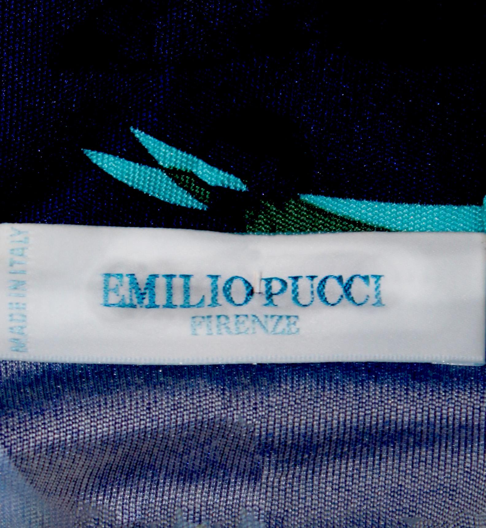 Emilio Pucci Blue, Turquoise & Green Peek a Boo Front Closure Dress  Damen im Angebot