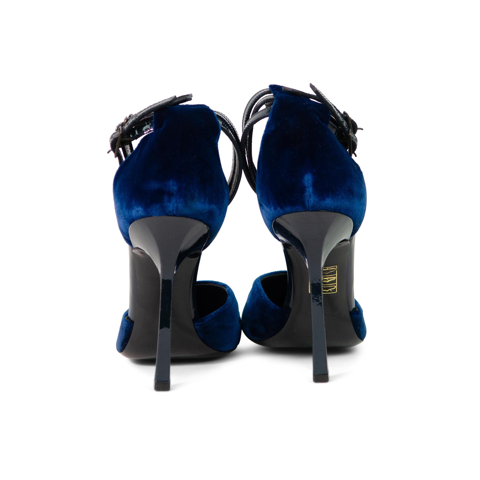 Emilio Pucci Blue Velvet Heels In New Condition For Sale In Berlin, BE