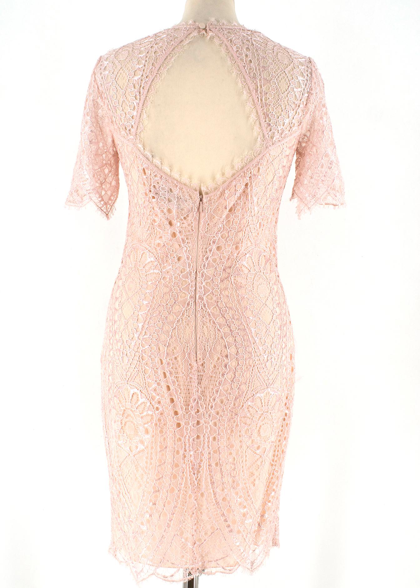 Orange Emilio Pucci Blush Open-back lace dress - Size US 00 For Sale