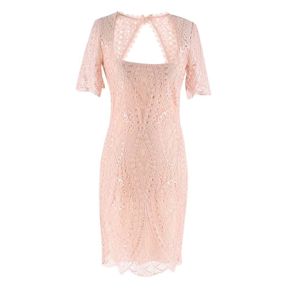 Emilio Pucci Blush Open-back lace dress - Size US 00 For Sale