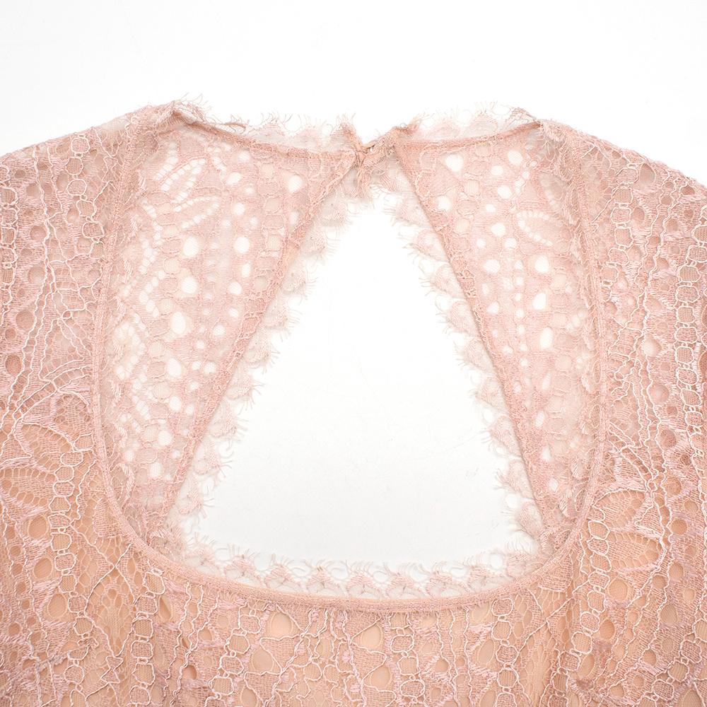 Emilio Pucci Blush Open-back lace dress - Size US 0 For Sale 4