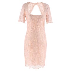 Emilio Pucci Blush Open-back lace dress - Size US 0