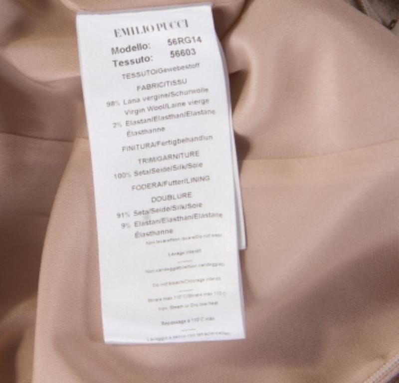 Emilio Pucci Blush Pink Wolle Kontrast Mieder Kleid mit kurzen Ärmeln und Krawatte Detail M im Zustand „Hervorragend“ im Angebot in Dubai, Al Qouz 2