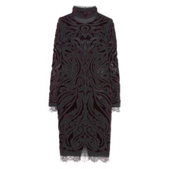 Emilio Pucci Bordeaux Velvet-Embroidered Dress