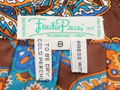 Emilio Pucci Brown & Multicolor 60s Paisley Print Skirt