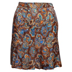 Emilio Pucci Brown & Multicolor 60s Paisley Print Skirt
