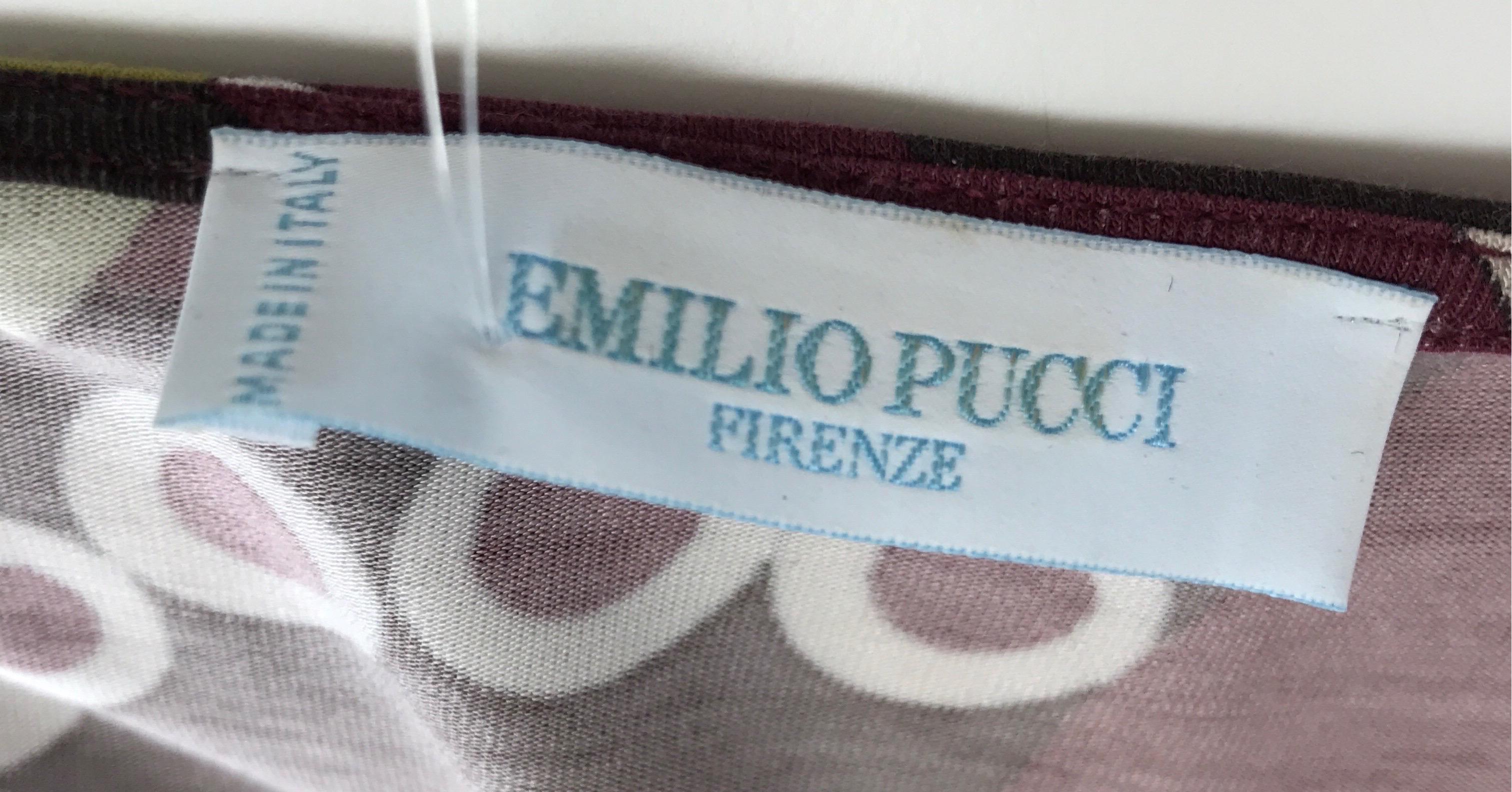 Emilio Pucci Burgundy & Grey Cotton qrt. Sleeve Top-L 1