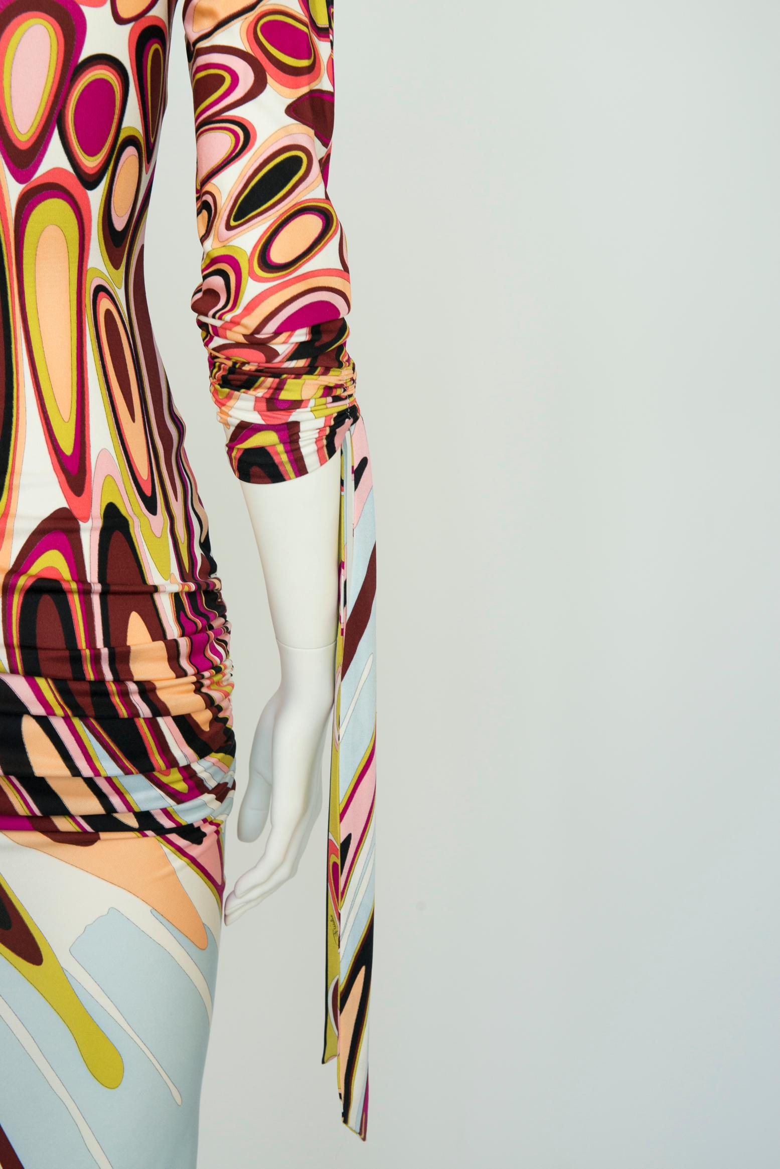 Emilio Pucci By Christian Lacroix Printed Stretch-Jersey Dress, Fall-Winter 2003 For Sale 3