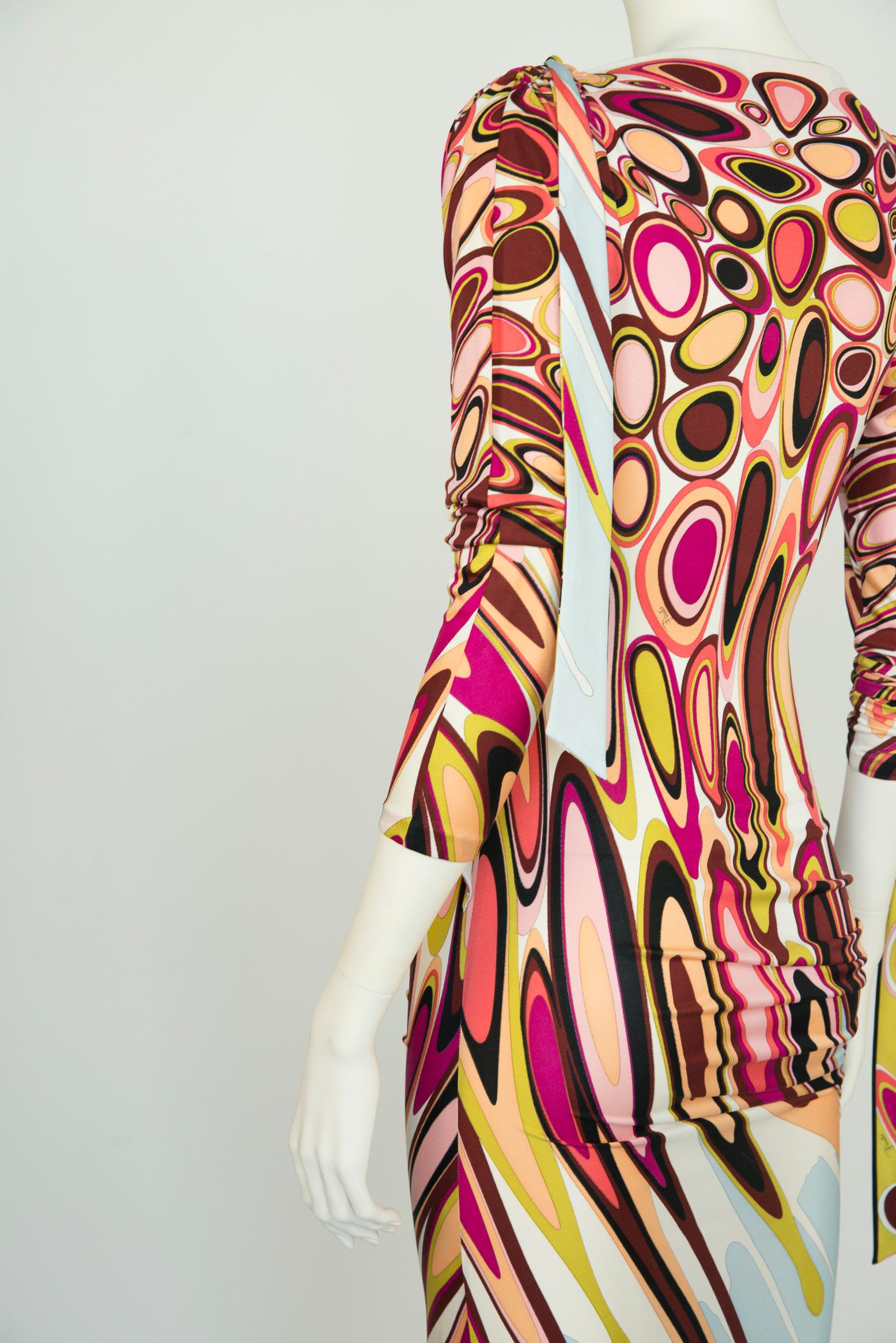 Emilio Pucci By Christian Lacroix Printed Stretch-Jersey Dress, Fall-Winter 2003 For Sale 4