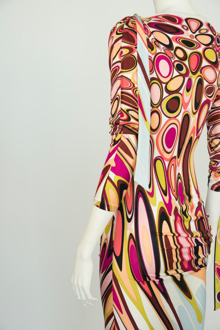 Emilio Pucci By Christian Lacroix Printed Stretch-Jersey Dress, Fall-Winter 2003 For Sale 8