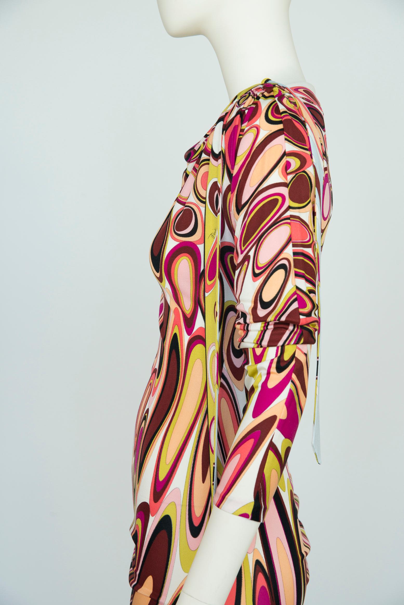 Emilio Pucci By Christian Lacroix Printed Stretch-Jersey Dress, Fall-Winter 2003 For Sale 6