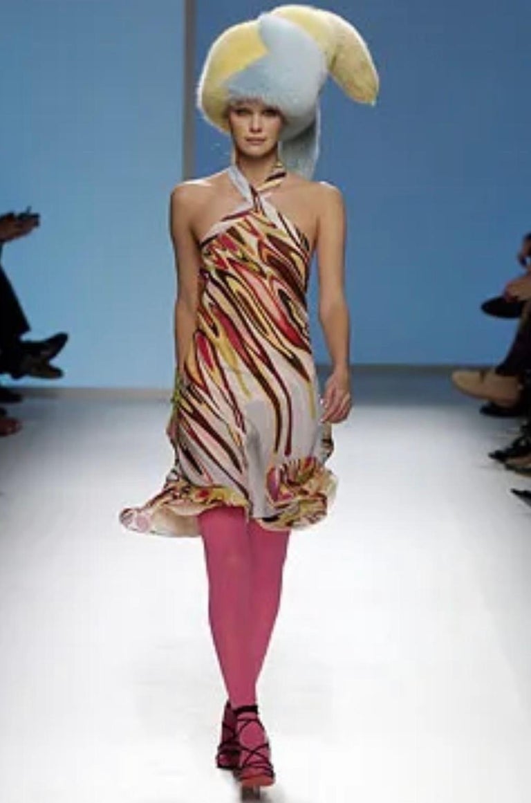 Emilio Pucci By Christian Lacroix Printed Stretch-Jersey Dress, Fall-Winter 2003 For Sale 15